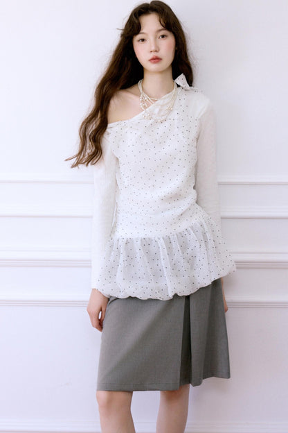 Asymmetrical Polka Dot Top