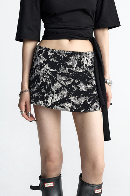 Mottled Jacquard Wrap Skirt