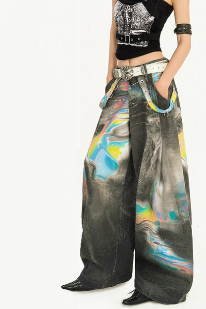 American Retro Color Smudge Jeans