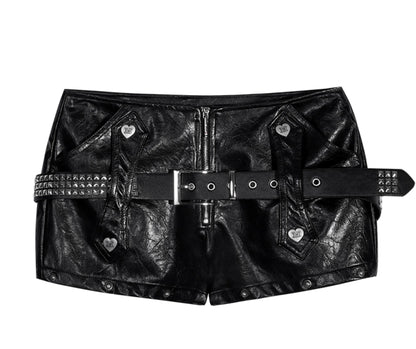 American Punk Rock Leather Shorts