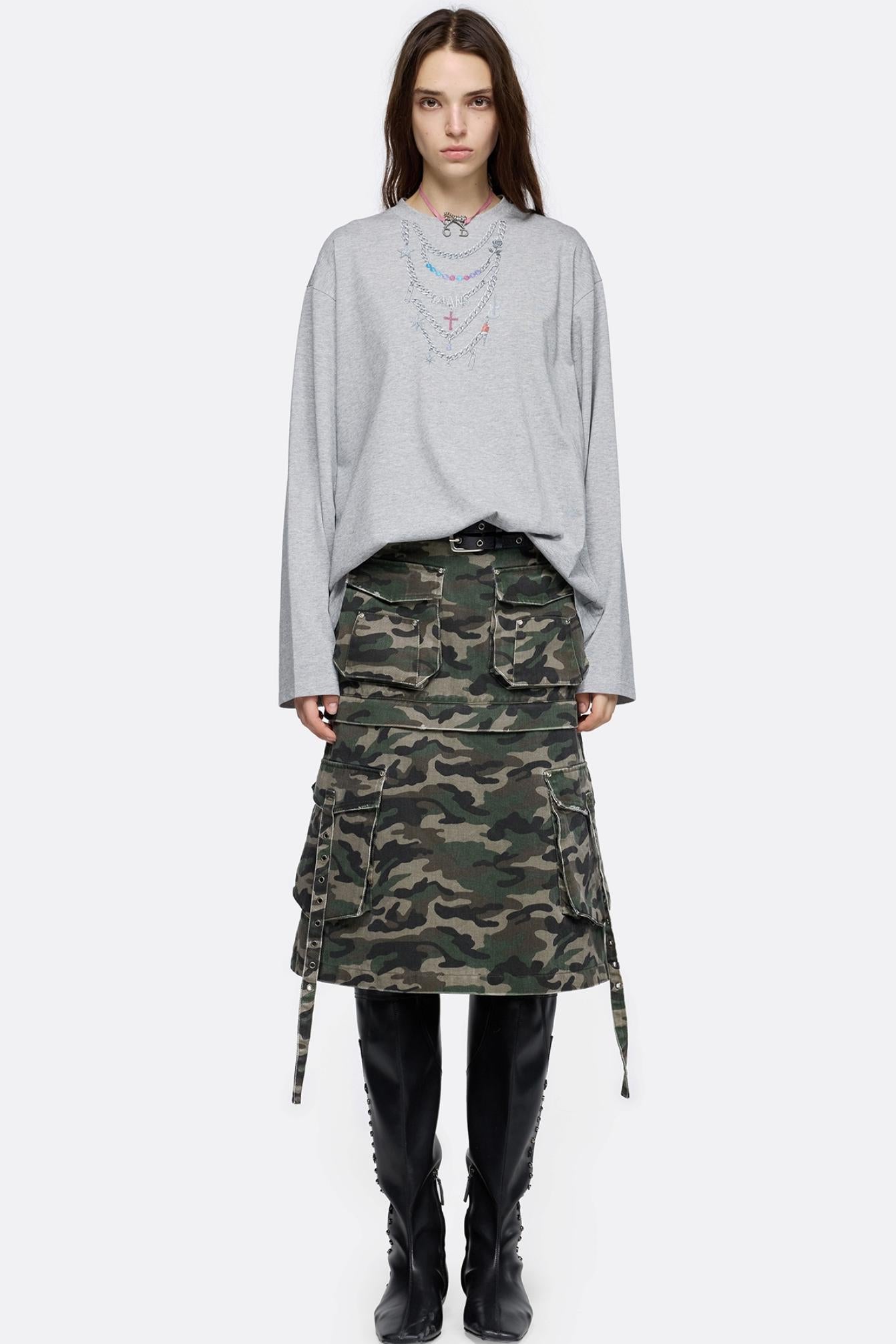 Spice Girl Style Camouflage Skirt