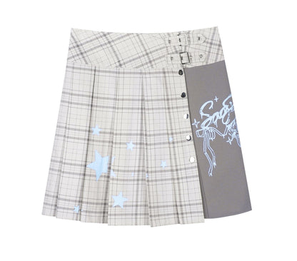 Sweet Preppy Style Pleated Skirt