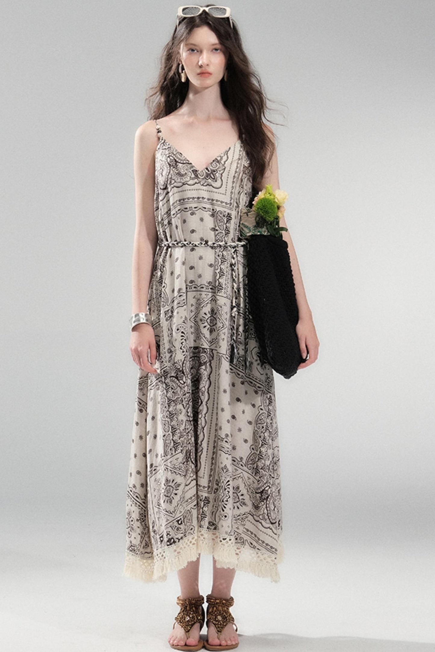 Sunset Bohemian Beaded Slip Dress
