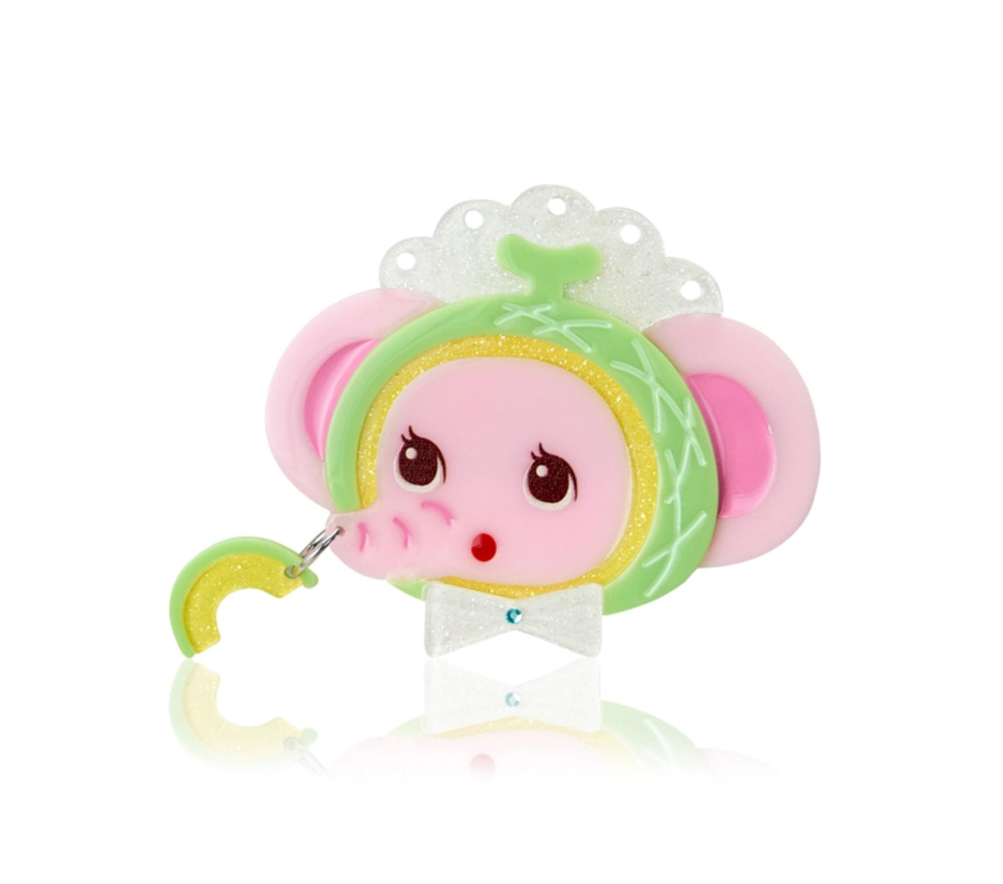 Honeydew Elephant Cream Acrylic Hairpin Edge Clip