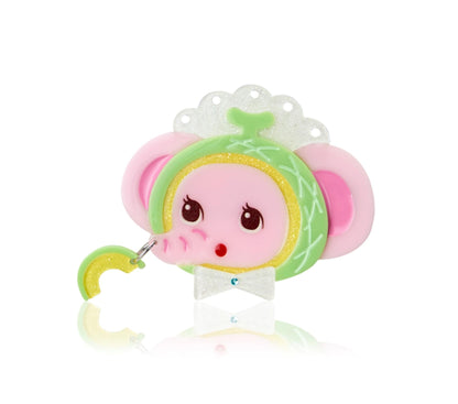 Honeydew Elephant Cream Acrylic Hairpin Edge Clip