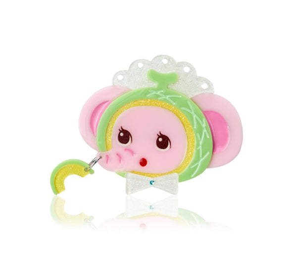 Honeydew Elephant Cream Acrylic Hairpin Edge Clip