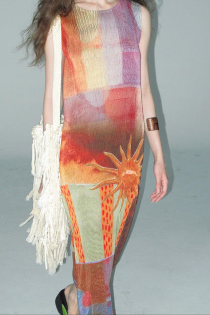 Gypsy Sunset Pleated Dress