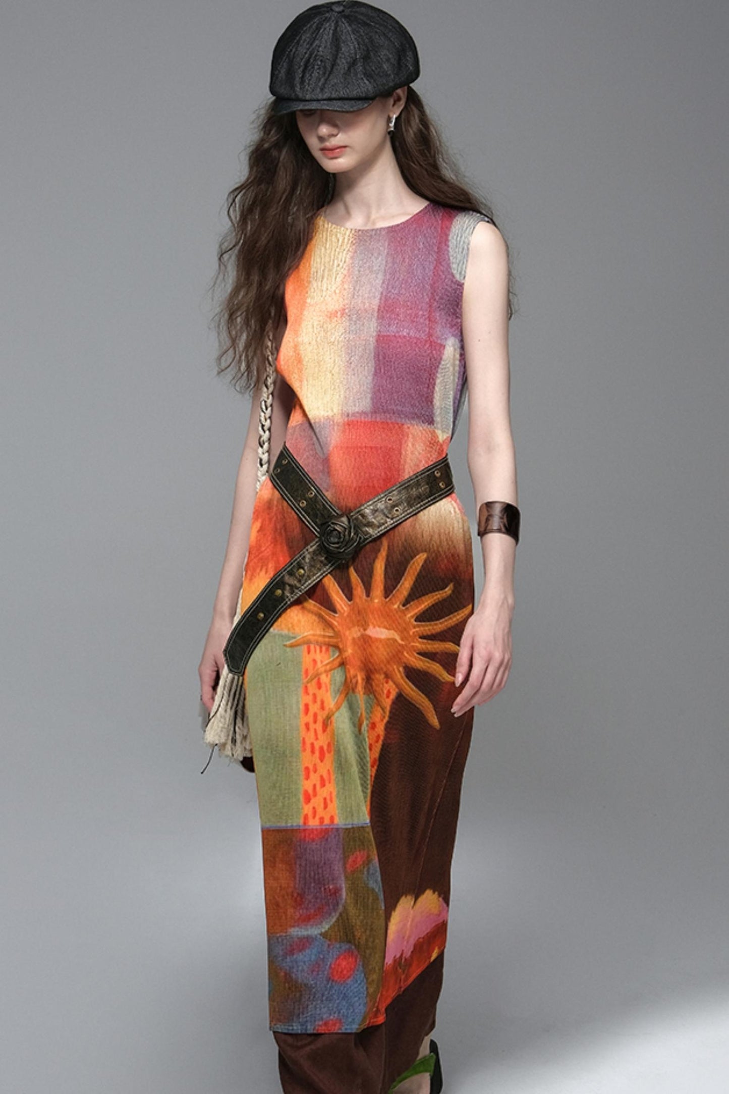 Gypsy Sunset Pleated Dress