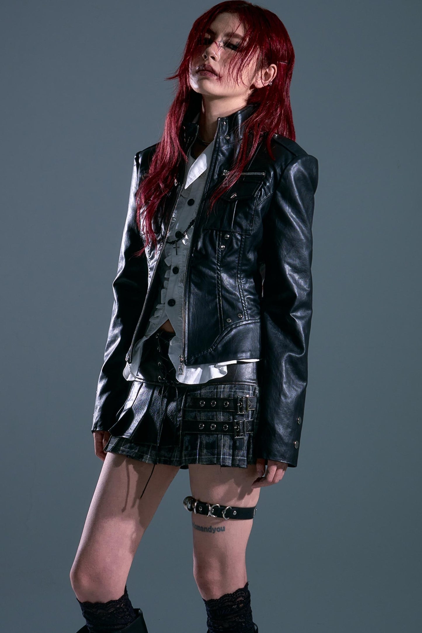 Punk Rock Silhouette Leather Jacket