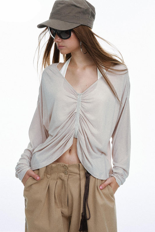 Pose Pleated Knitted Top