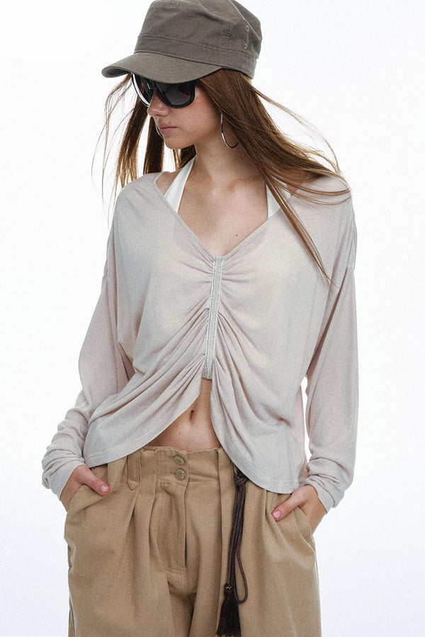 Pose Pleated Knitted Top