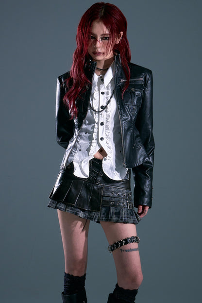 Punk Rock Silhouette Leather Jacket
