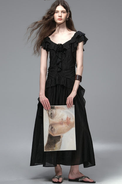 Mandala Flower Pleated Dress