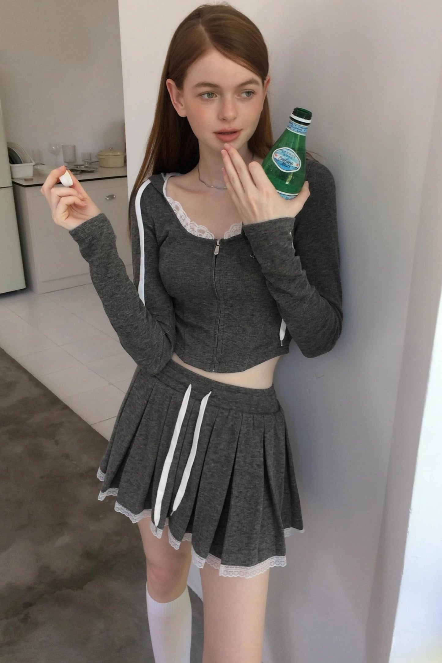 Lace Hooded Cardigan Set-Up