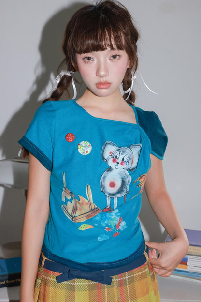 Blue Mouse Kink Design T-Shirt