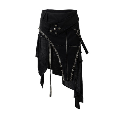 Irregular Leaky Leg Skirt