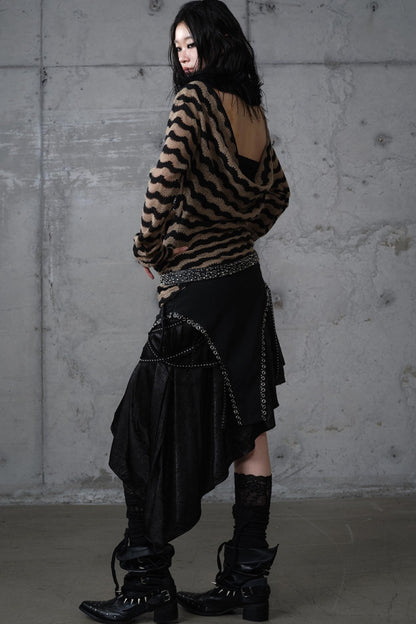 Irregular Leaky Leg Skirt