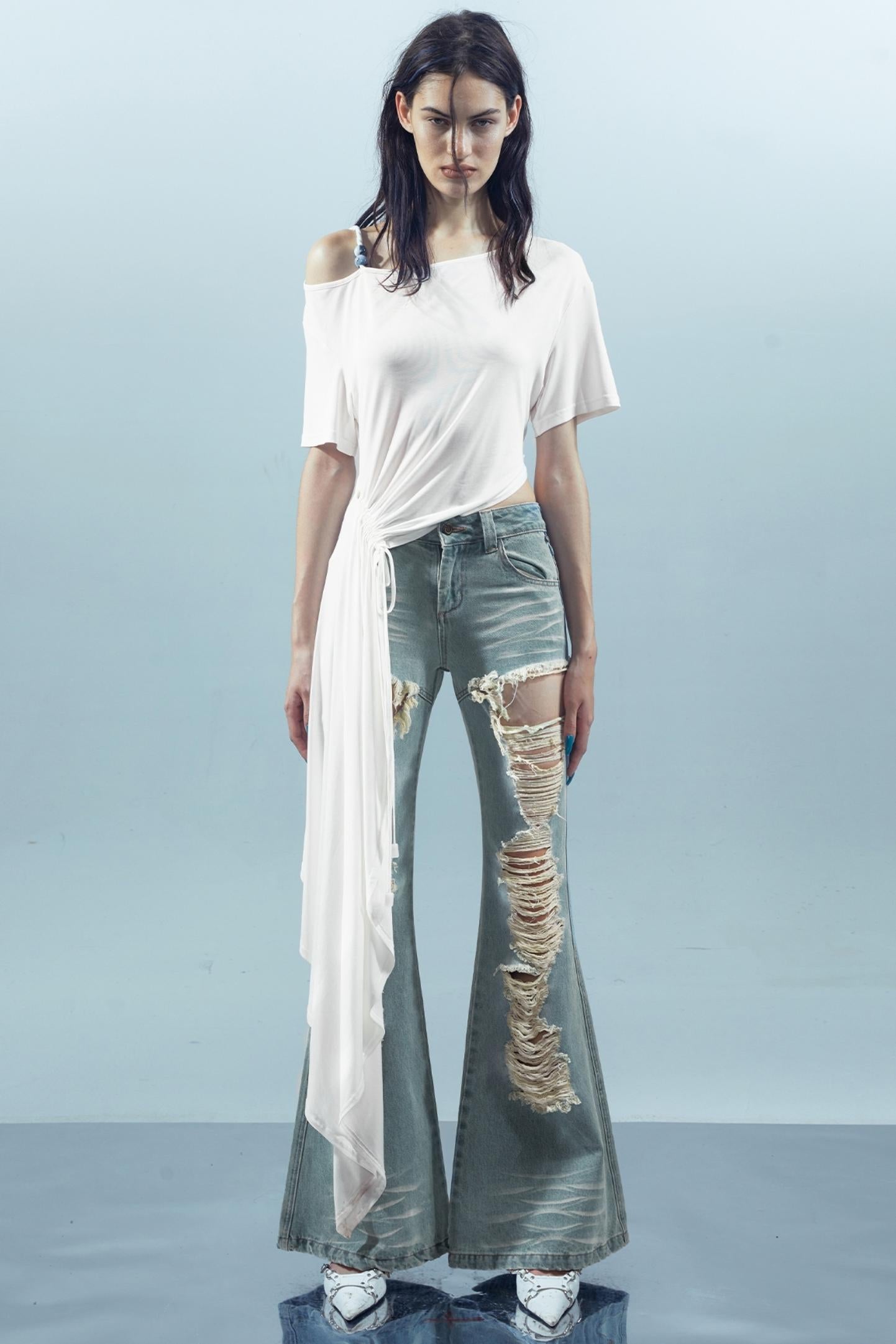 Off-Shoulder Irregular Tee