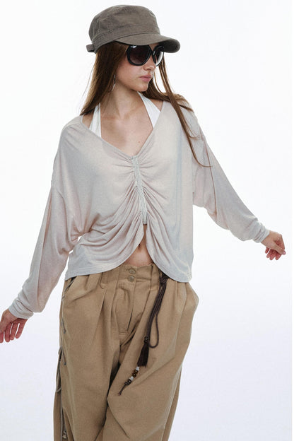 Pose Pleated Knitted Top