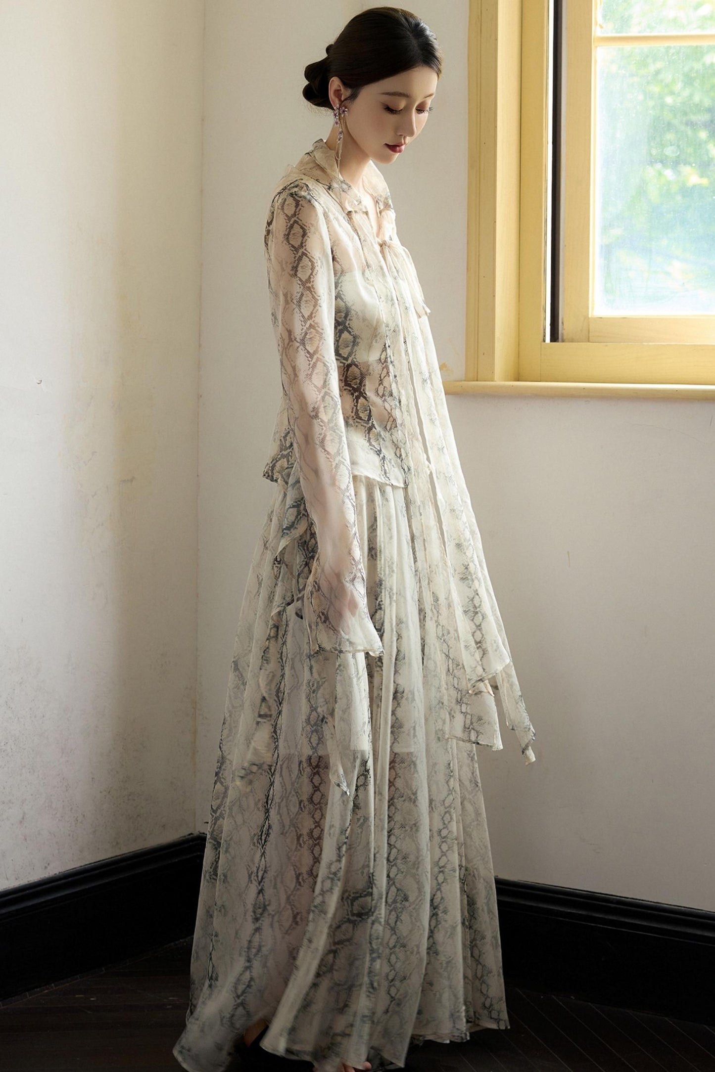 Snake Print A-line Skirt Set-Up