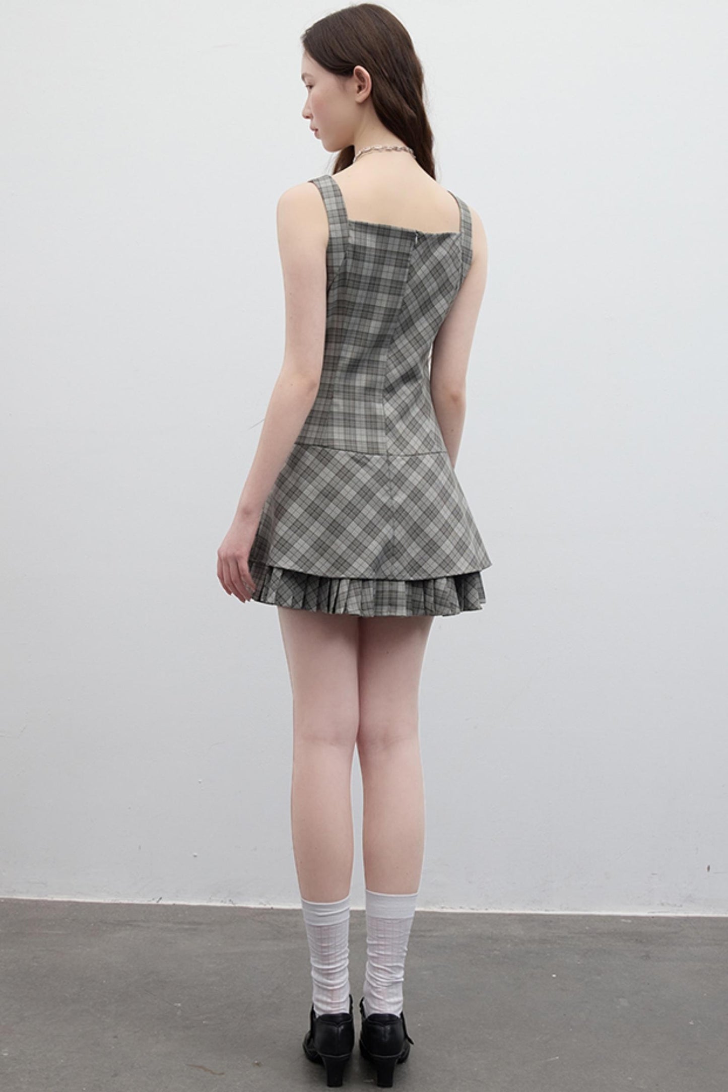 Vintage Checkered Skirt Dress