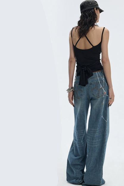 Ocean Chain Loose Womens Jeans