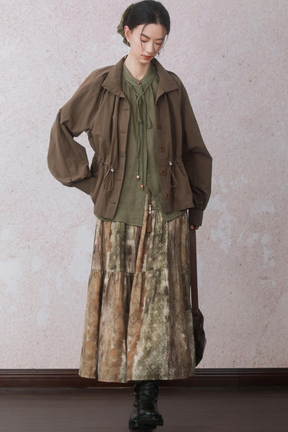 Autumn Amber Brown Blended Skirt