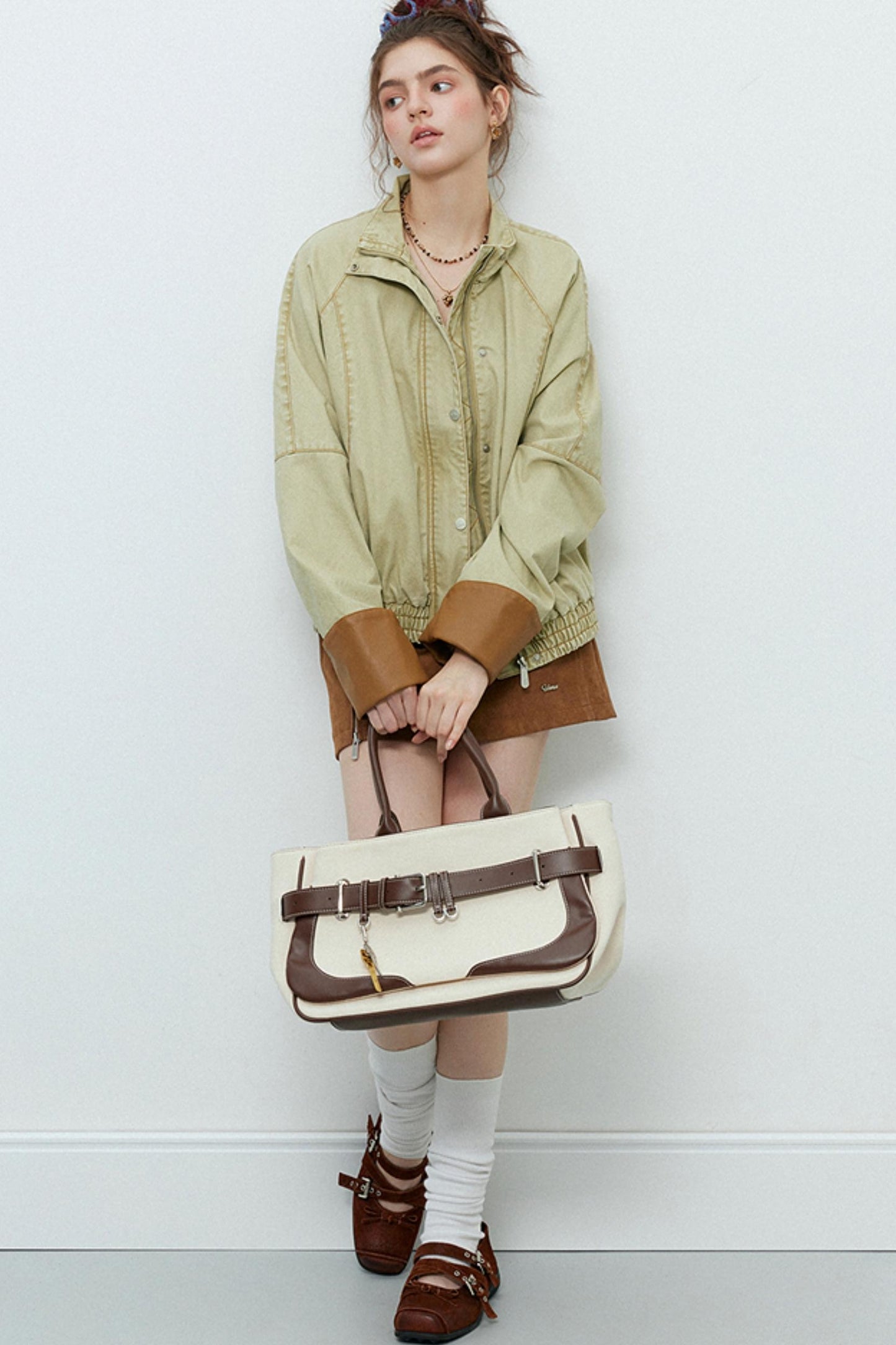 Split Leather Cargo Jacket