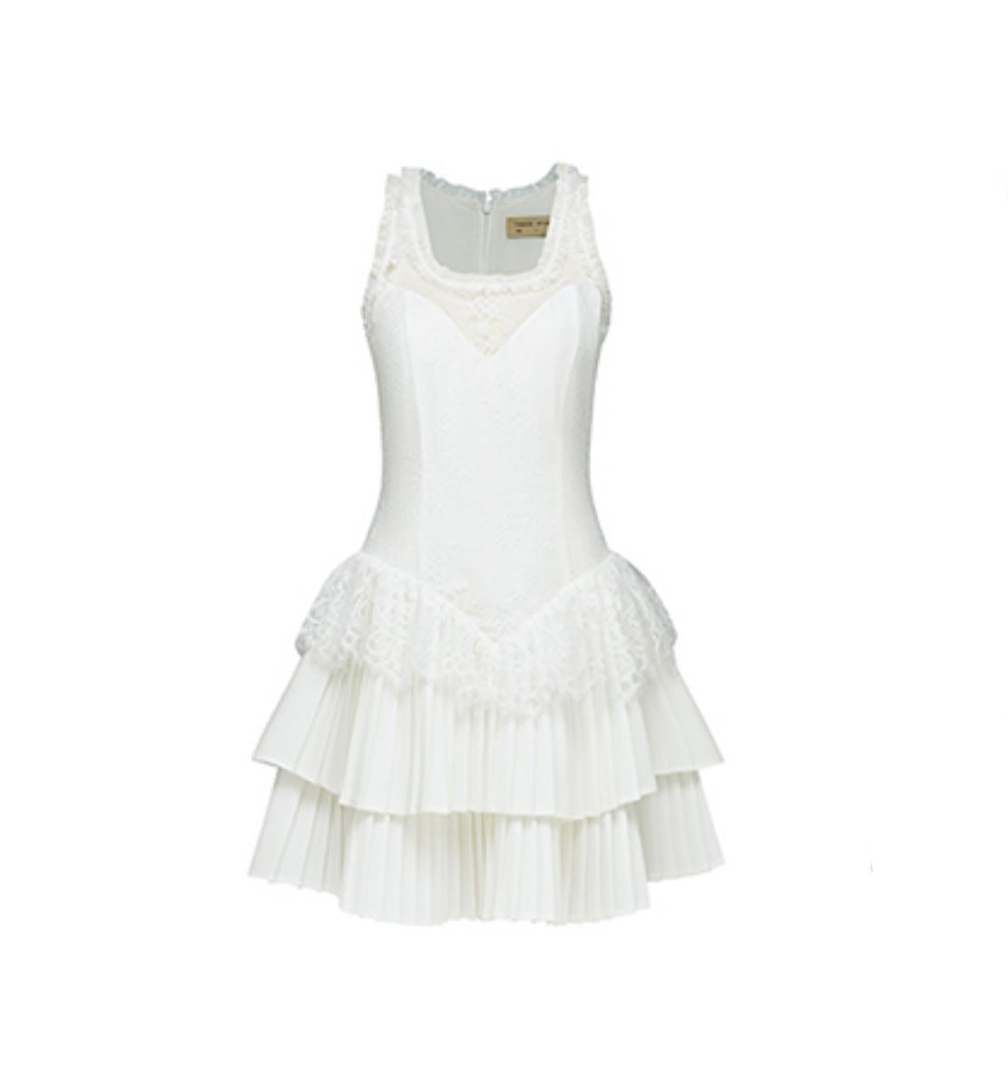 Pleated Bridal Gown Dress