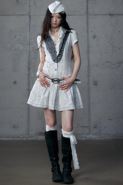 Vintage Patchwork Shirt Dress