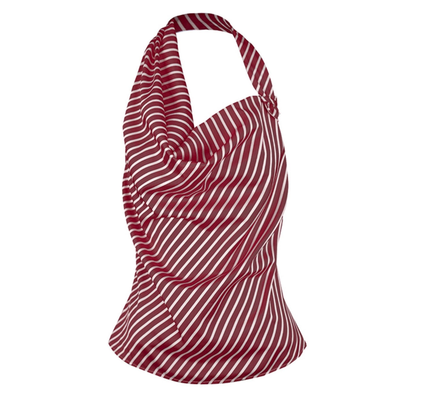 Asymmetric Striped Ruffle Top