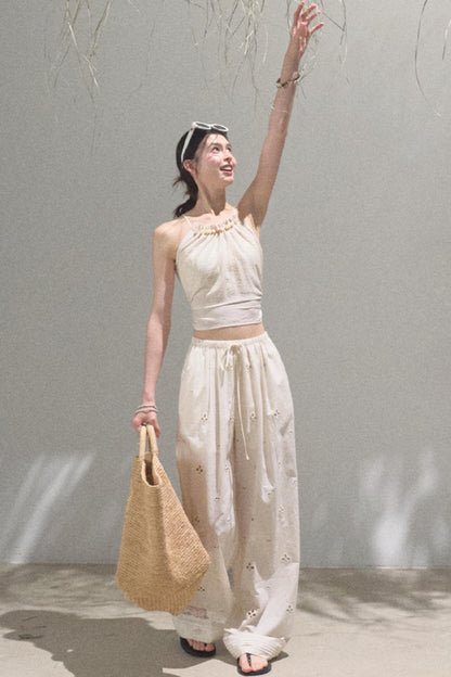 Self-Love Embroidered Summer Pants