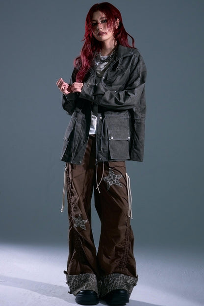 Garden Vintage Distressed Cargo Jacket