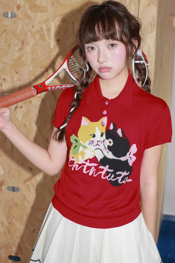 Kitten Knitted Polo Shirt
