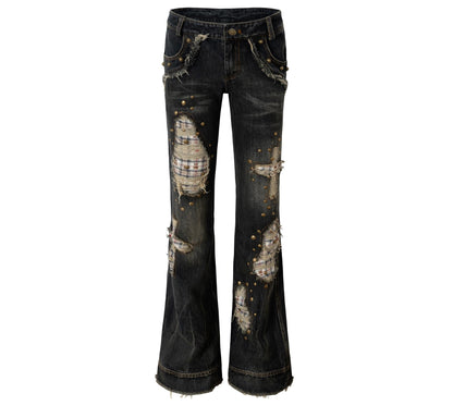Distressed Straight Slim Jeans