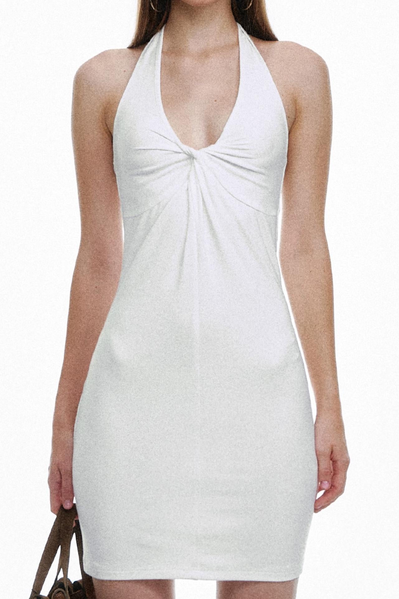 Vintage Chest Twist Halterneck Dress