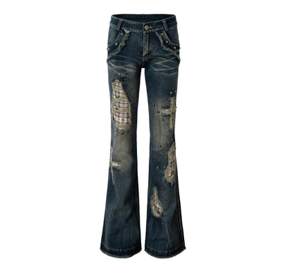 Distressed Straight Slim Jeans