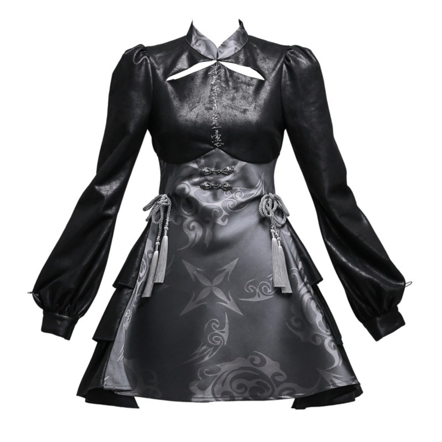 Demon Knife Totem Velvet Cheongsam Dress