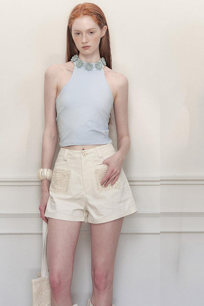 Rosebud High-Waist Shorts