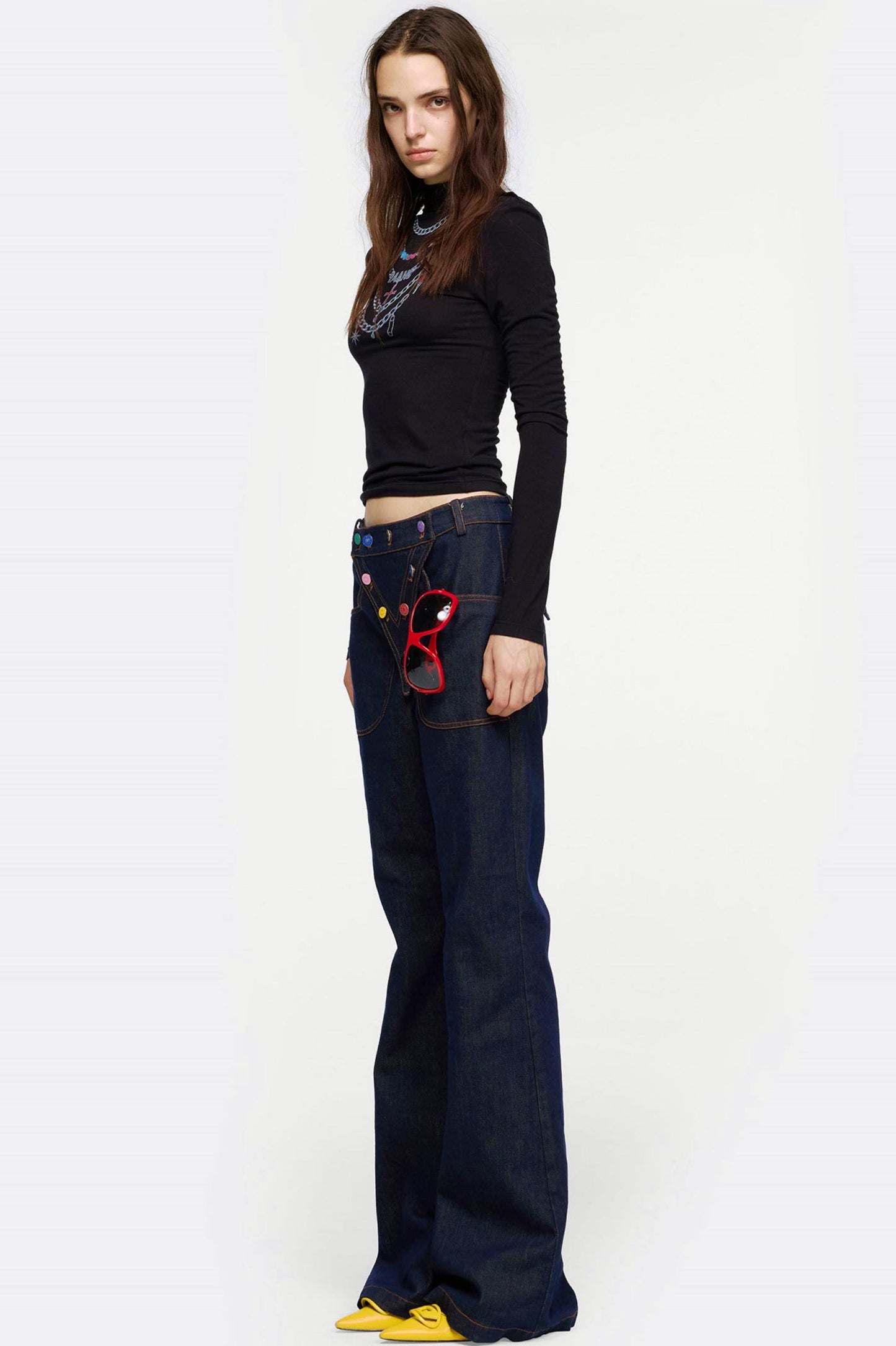 Necklace Turtleneck Long Sleeve Top