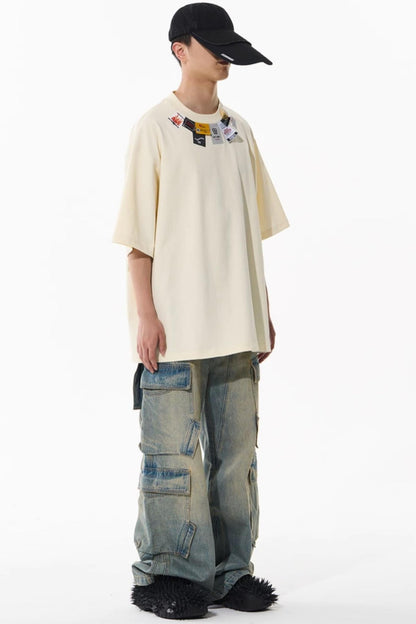 Patchwork Denim Pants