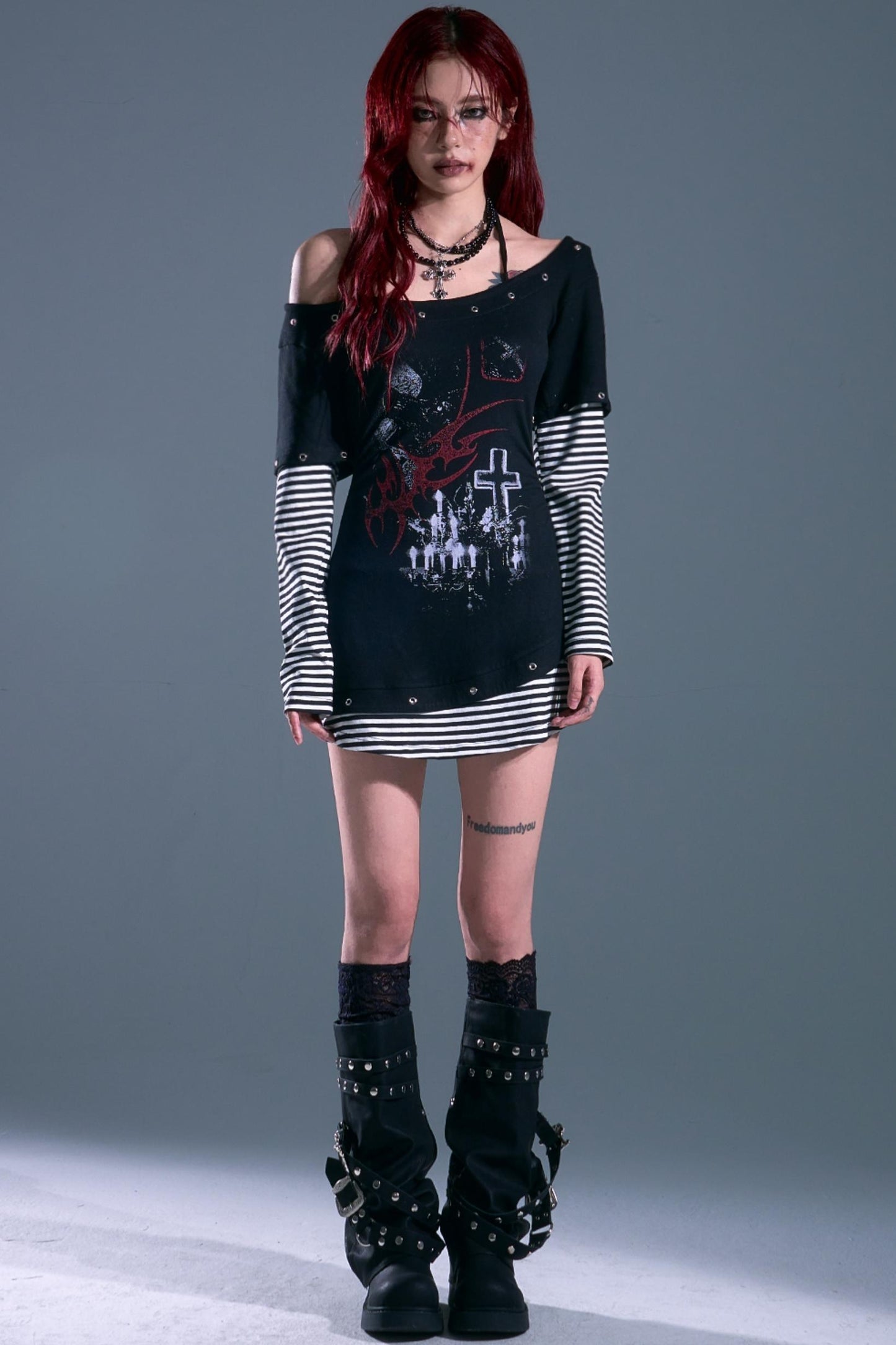 Garden Rock Halterneck Waist Dress