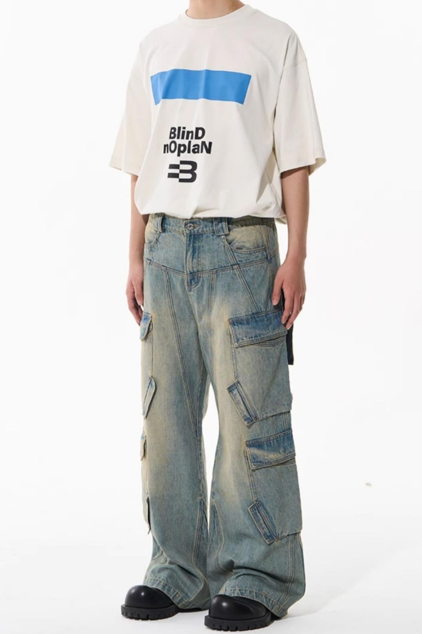 Patchwork Denim Pants