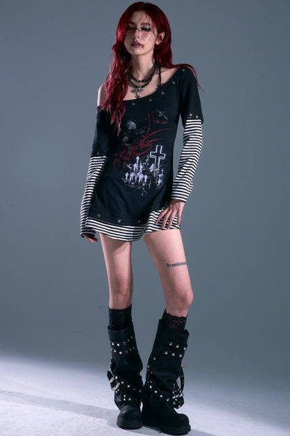 Garden Rock Halterneck Waist Dress