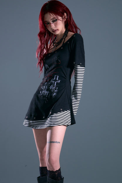 Garden Rock Halterneck Waist Dress