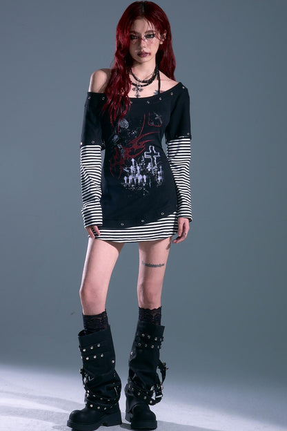 Garden Rock Halterneck Waist Dress