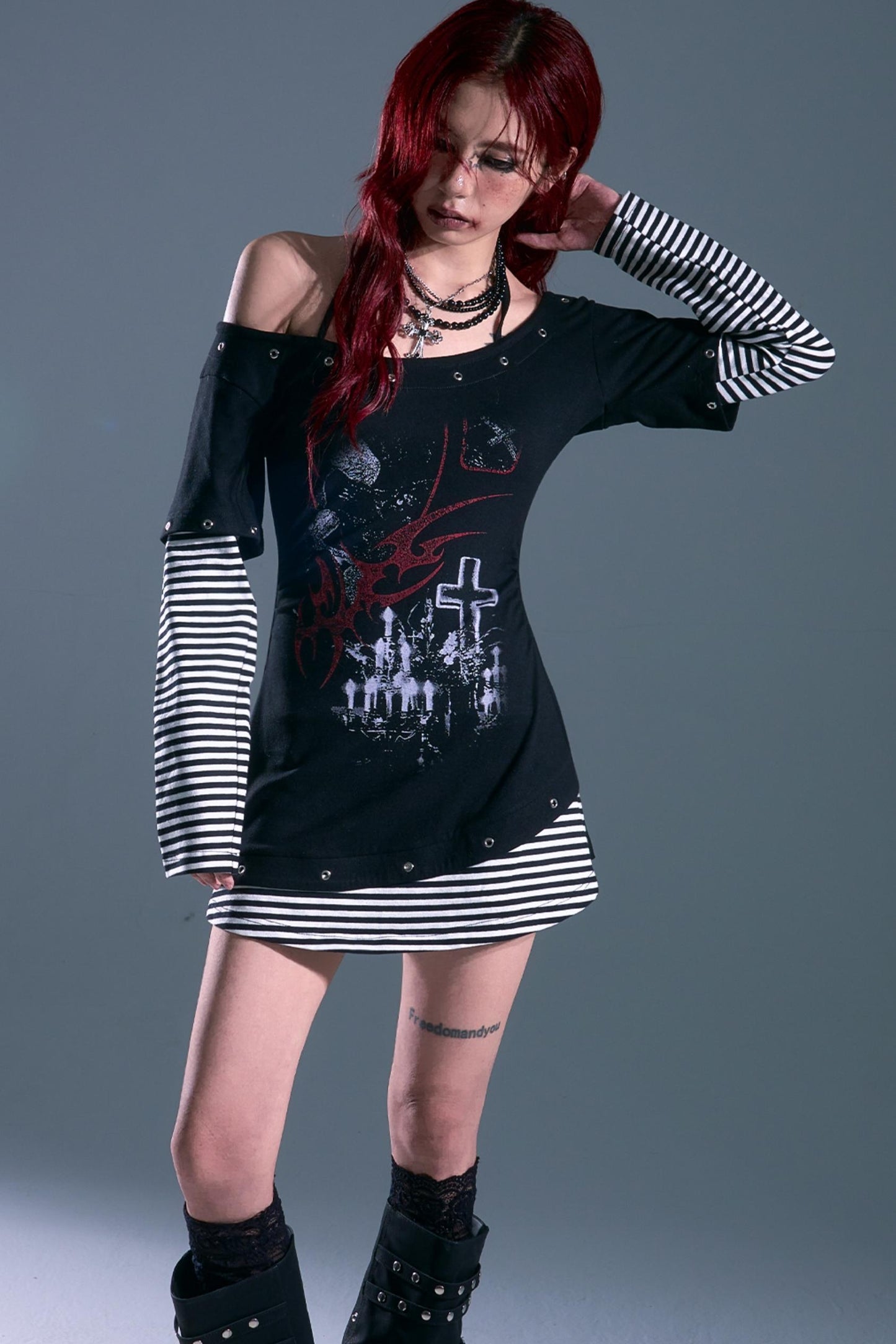 Garden Rock Halterneck Waist Dress