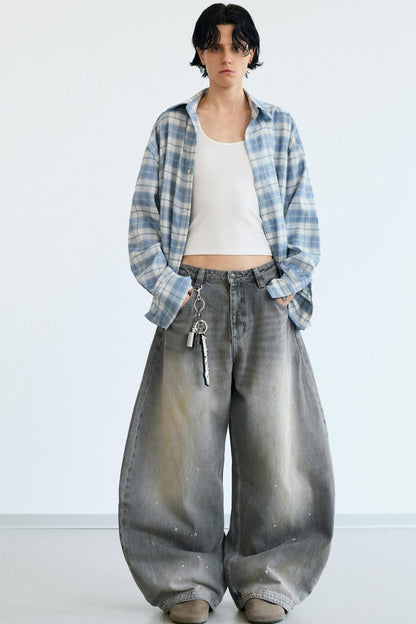 Retro Plaid Sunshade Shirt Jacket