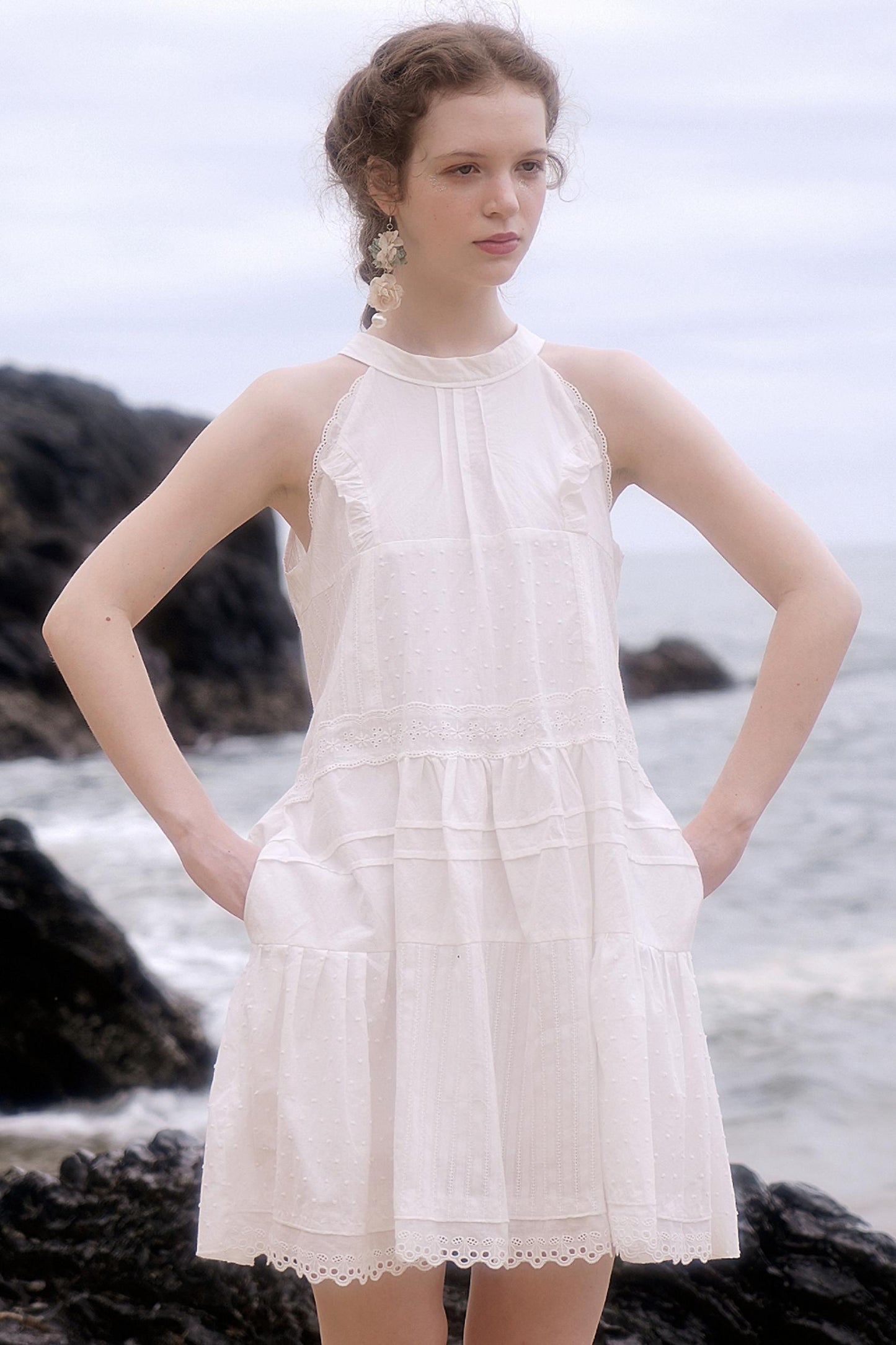 White Bow Tie Dress