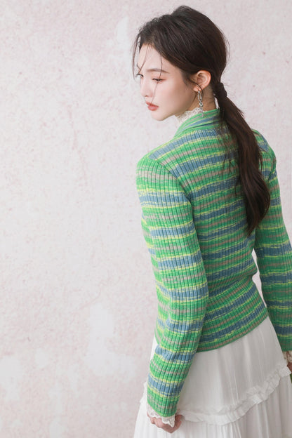 Green Chipping Knit Jacket